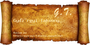 Györgyi Taksony névjegykártya